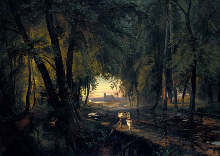  „Leśna ścieżka nieopodal Spandau”, 1835 r., Carl Blechen, źródło: Wikimedia Commons