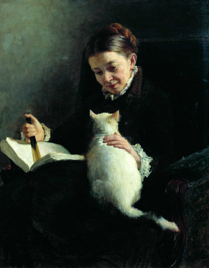  „Portret kobiety z kotem”, Nikołaj Jaroszenko, 1882 r., źródło: Muzeum Sztuki Kaluga