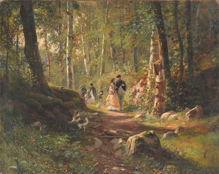 Ivan Shishkin „Spacer w parku” (źródło: Wikimedia Commons)