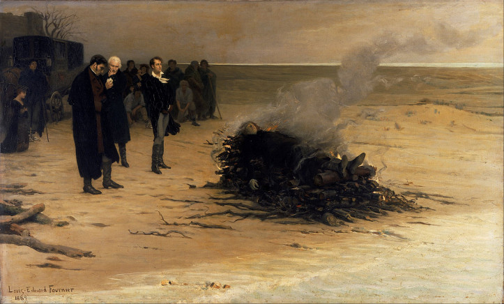  „Pogrzeb Shelley'a”, 1889 r., Louis Édouard Fournier, źródło: Wikimedia Commons
