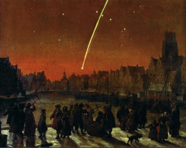 „Wielka Kometa z roku 1680”, Lieve Verschuier; źródło: Museum Rotterdam (domena publiczna)
