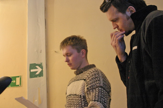 Grzegorz Zariczny (po lewej), podczas warsztatów z Marcinem Wroną. 
