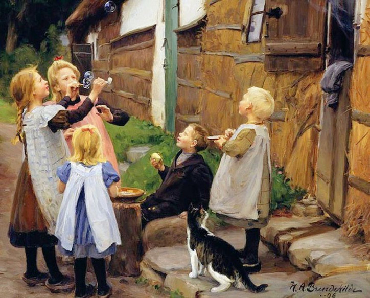 „Bańka mydlana”, Hans Andersen Brendekilde, 1905 r. (domena publiczna)
