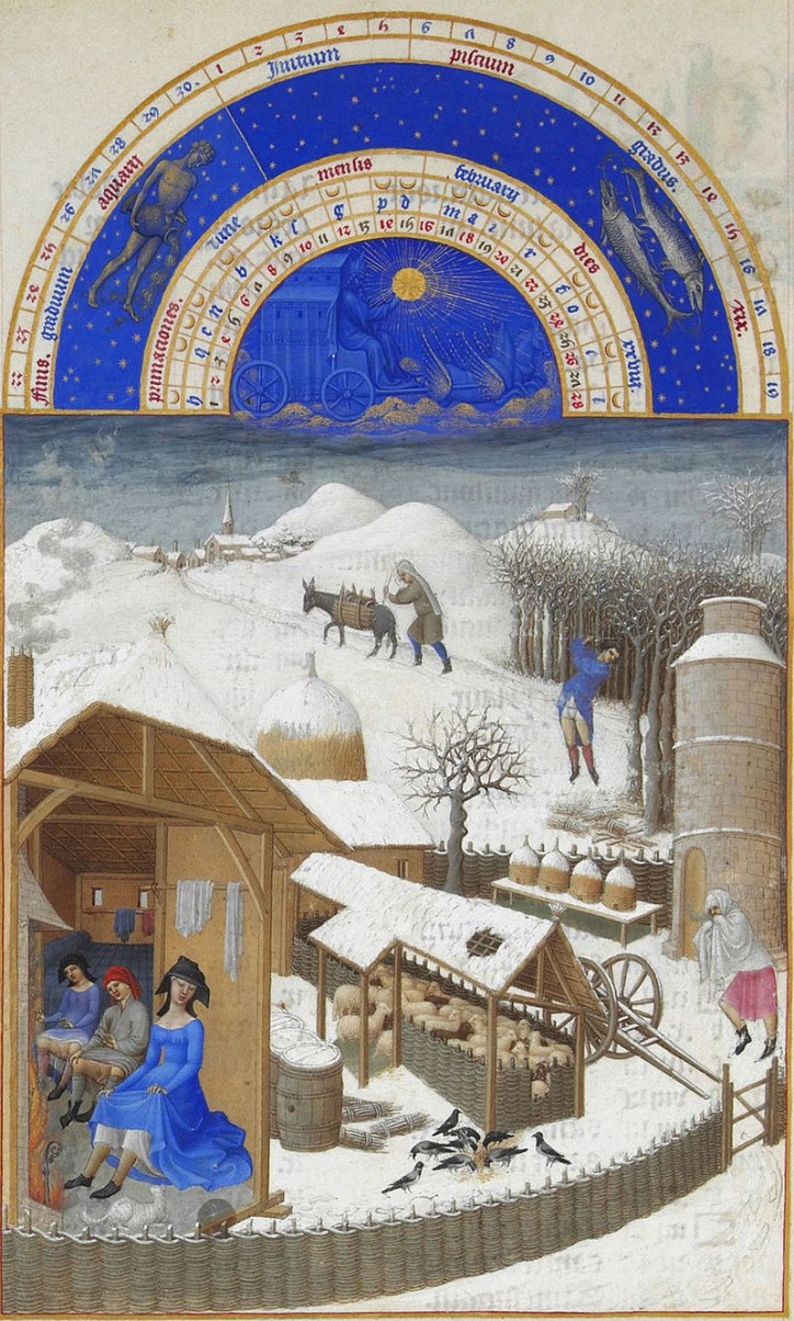 Luty z „Bardzo bogatych godzinek księcia de Berry”, Bracia Limbourg
