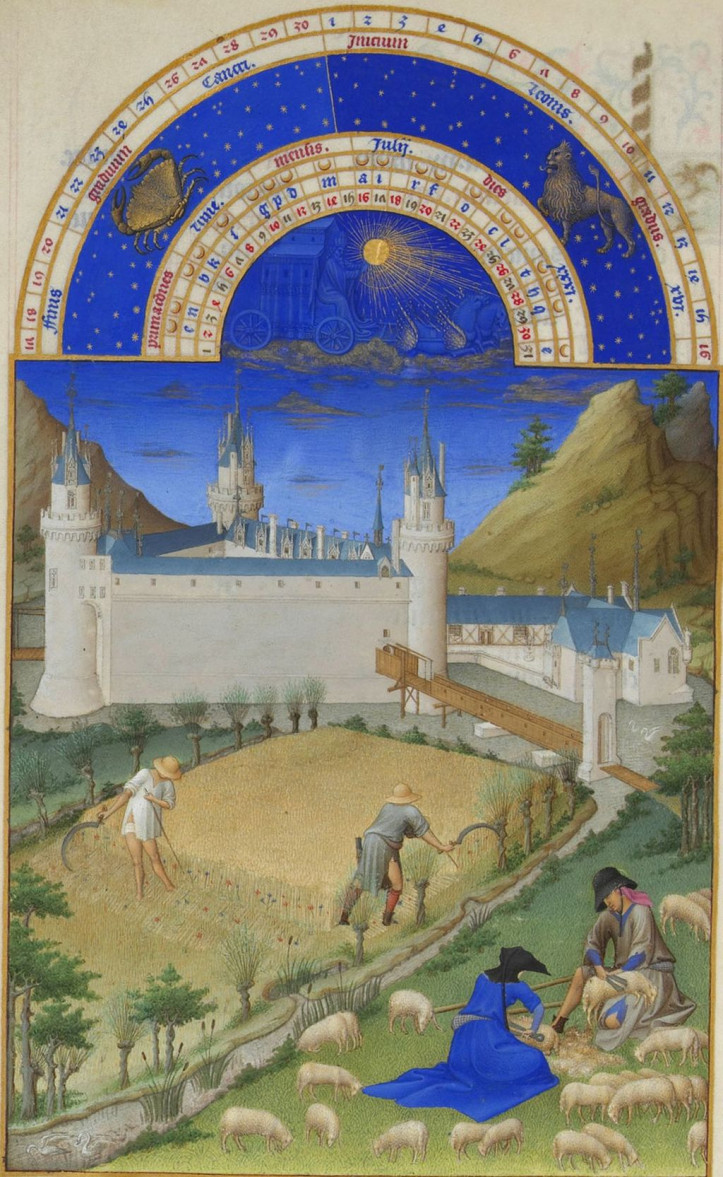 Lipiec z „Bardzo bogatych godzinek księcia de Berry”, Bracia Limbourg