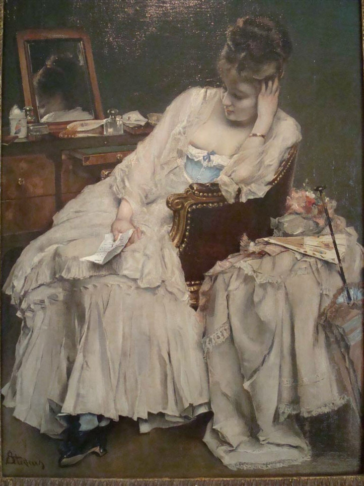 „Wspomnienia i żale”, Alfred Émile Léopold Stevens, 1875 r./Clark Art Institute (domena publiczna)