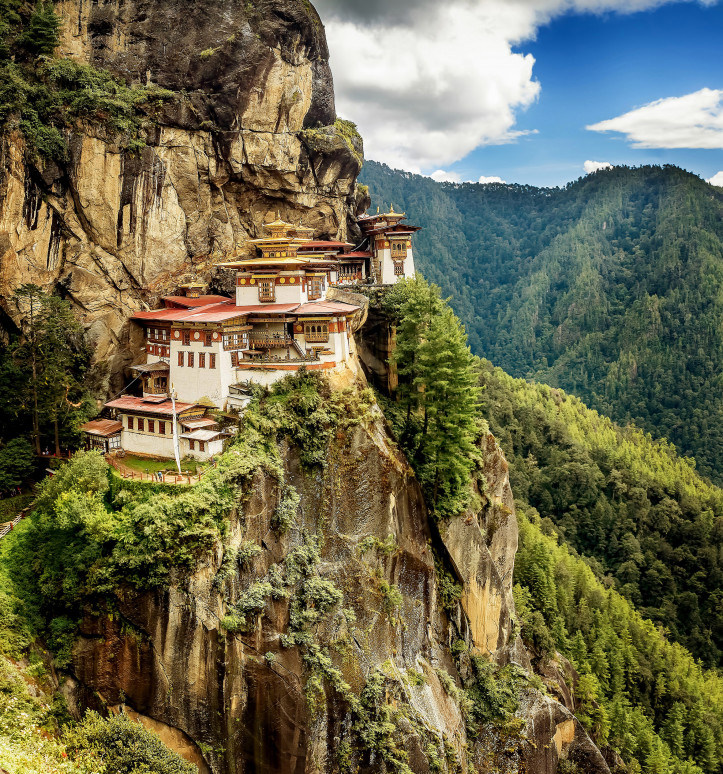 Taktshang Goemba Monastery [Tiger’s Nest], Paro, Bhutan. Photo by Sagarnil Das/Getty Images
