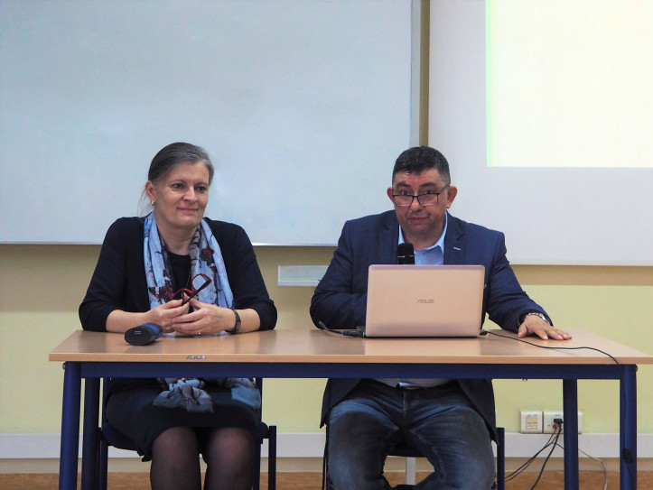 Anna Sulimowicz and Adam Dubiński at “Karaites’ Night” at the Maria Grzegorzewska University (APS) in May 2019. Source: Adam Dubiński’s private archives