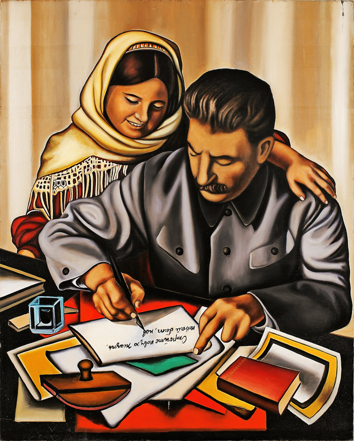 “Stalin and a Pioneer”, Nadia Léger, 1953. Photo courtesy of Comité Léger