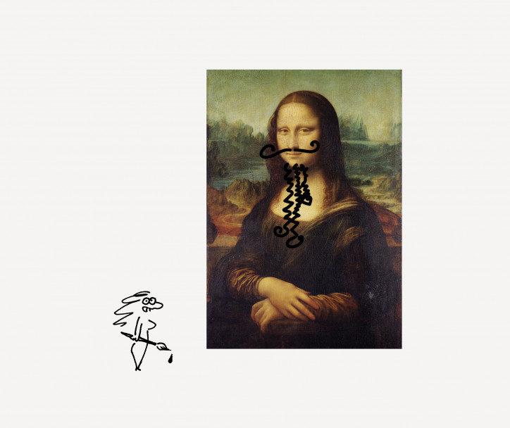 Leonardo da Vinci, „Mona Liza”, 1503 r., Luwr; zdjęcia: domena publiczna; wąsy domalowała Karyna Piwowarska