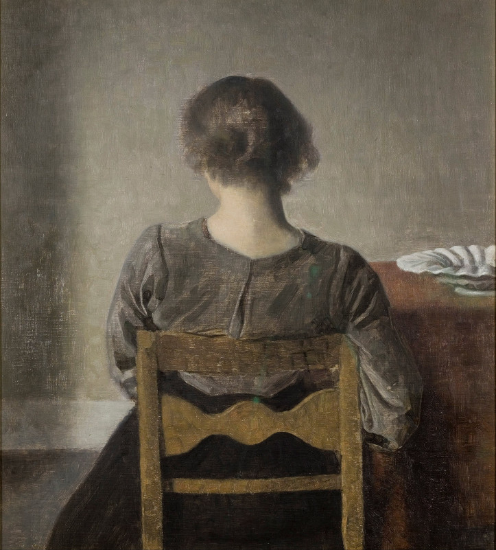  „Młoda kobieta. Odpoczynek”, Vilhelm Hammershøi, 1905 r., Musée d'Orsay (domena publiczna)