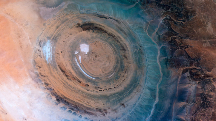 The Richat Structure (the Eye of the Sahara), Mauritania, 2020. Photo by Yonas Kidane/Wikimedia Commons (CC BY-SA 2.0)