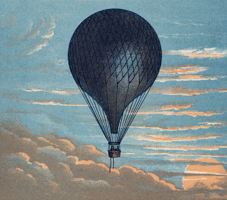  „Balon”, E. Pichot, 1883 r., Library of Congress/Rawpixel (domena publiczna)