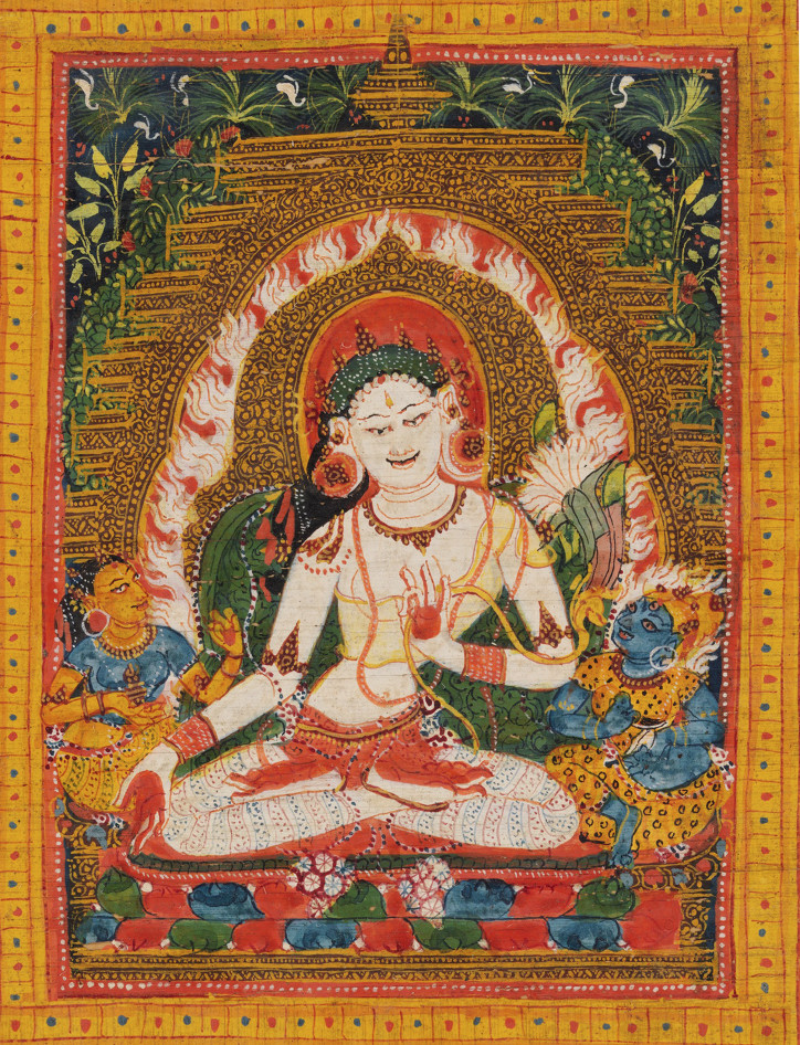 White Tara, folio from a dispersed Ashtasahasrika Prajnaparamita (Perfection of Wisdom) manuscript, early 12th century, Metropolitan Museum of Art (public domain)