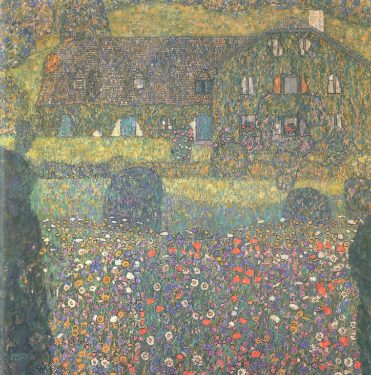 Gustav Klimt, „Dom na jeziorem Attersee”, źródło: wikiart.org (domena publiczna)