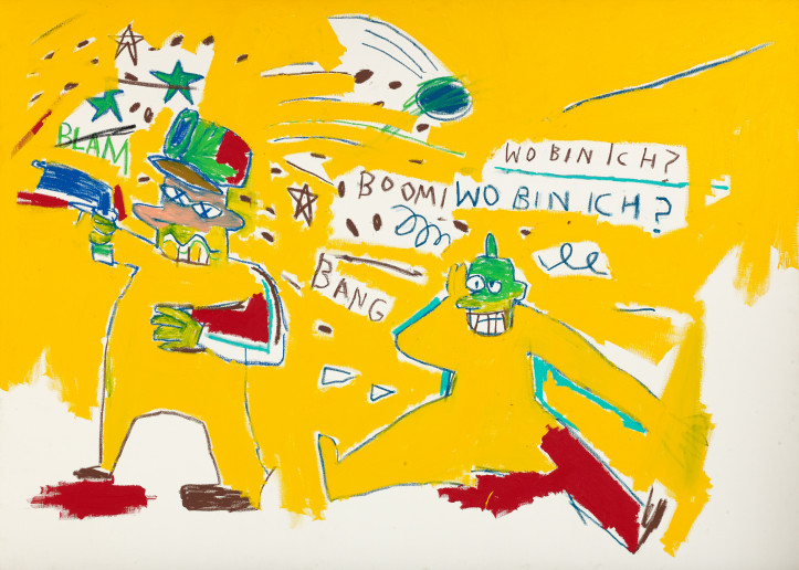 Jean-Michel Basquiat, bez tytułu („Infantry”), 1983 © Estate of Jean-Michel Basquiat. Licensed by Artestar, Nowy Jork, zdjęcie dzięki uprzejmości muzeum Albertina.