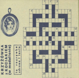 Krzyżówka z kociakiem w medalionie (nr 1435/1972)