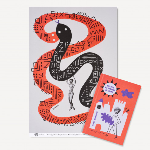 Bundle: The book “Not So Made-Up Stories” („Historie nie do końca zmyślone“) with an illustration from the short story “The Snake Tamer” („Poskromicielka węży“)