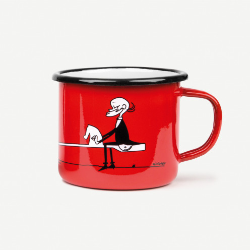 “Filutek on a swing” – enamelled steel mug