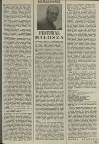 Krakowksi festiwal Miłosza